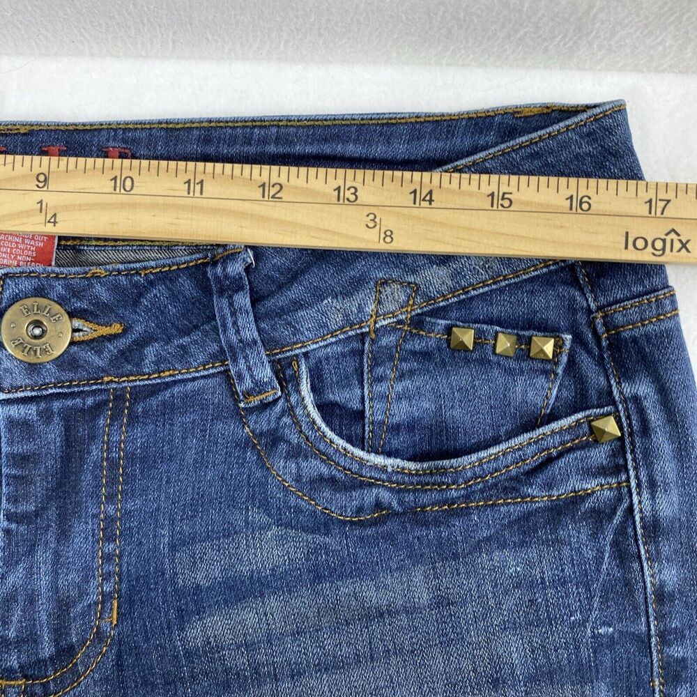 Elle Jeans Womens Size 10 Skinny Boyfriend Distress Dark Wash Denim Casual - Picture 8 of 14